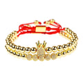 CQ Men's Luxury Copper Beads Crown Bracelet - AM APPAREL