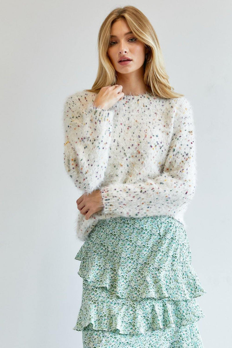 Cute Multi Color Polak Dot Sweater - AM APPAREL