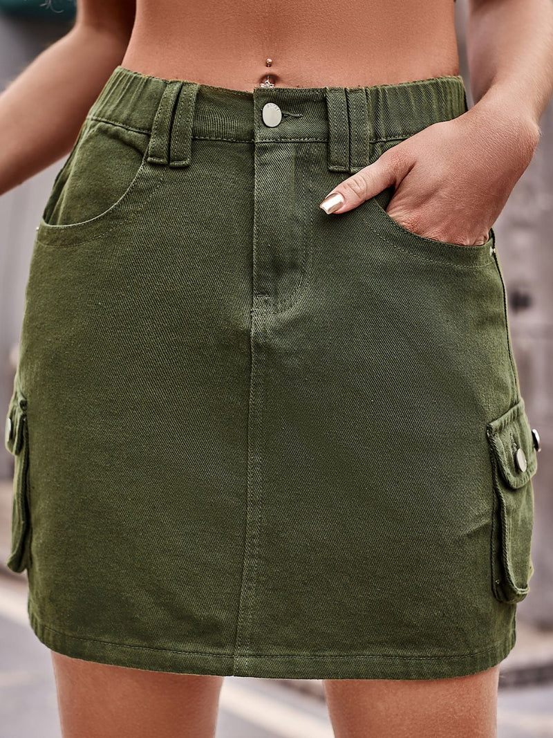 Minijupe en jean avec poches