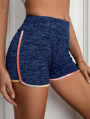 Shorts jaspeados con cinturilla ancha