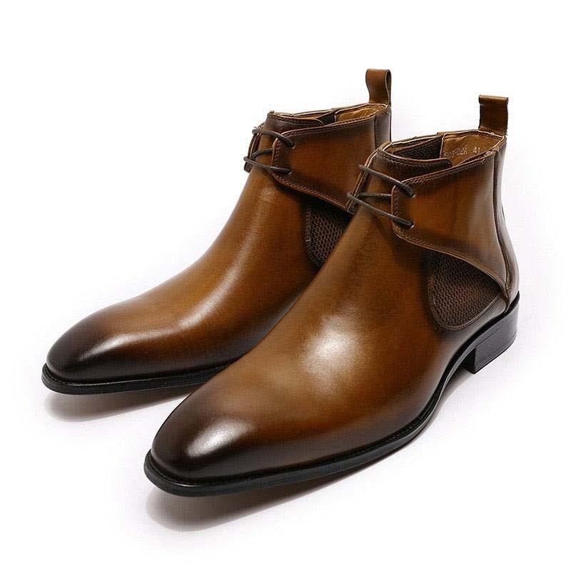 DW Men's Genuine Leather Chukka Boots - AM APPAREL