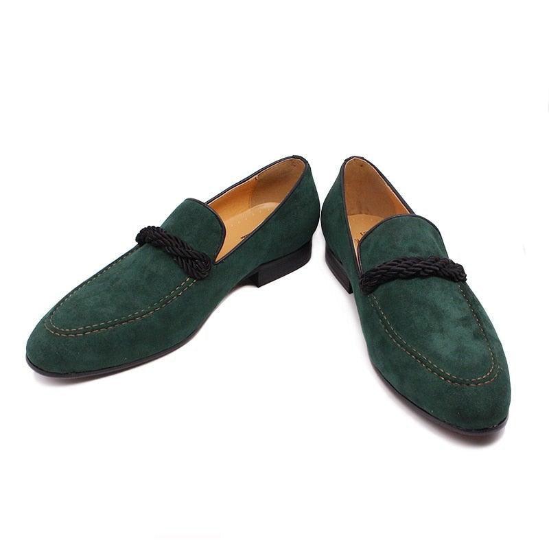 DW Men's Luxury Suede Green Loafers - AM APPAREL
