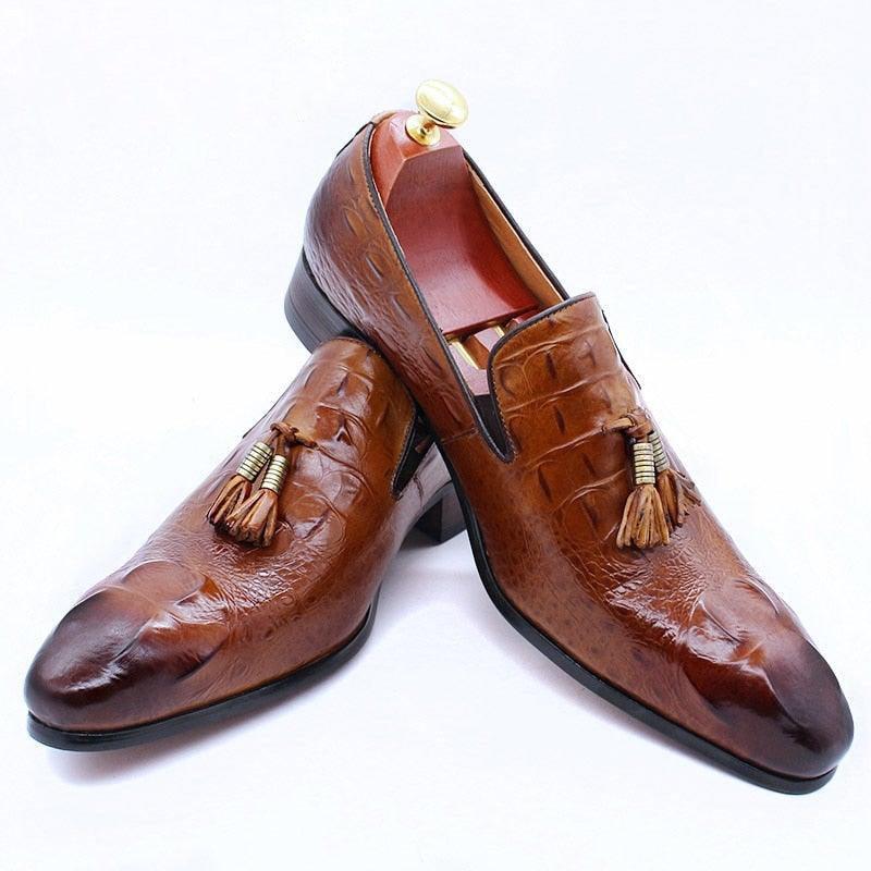 DW Men's Tassel Leather Luxurious Loafers - AM APPAREL