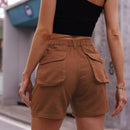 Short en jean cargo boutonné