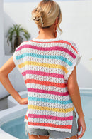 Cache-coeur rayé à encolure en V