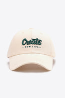 CREATE NEW LIFE Casquette de baseball ajustable en coton