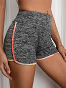 Shorts jaspeados con cinturilla ancha