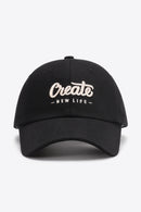 CREATE NEW LIFE Casquette de baseball ajustable en coton