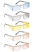 Fashion Clear Color Box Side Shield Sunglasses - AM APPAREL