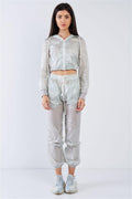 Grey Active Wear Nylon Sweatsuit Set - AM APPAREL