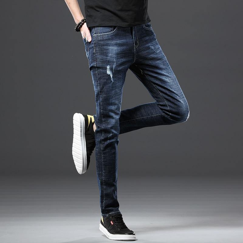 JANTOUR Men's Casual Slim Fit Jeans - AM APPAREL