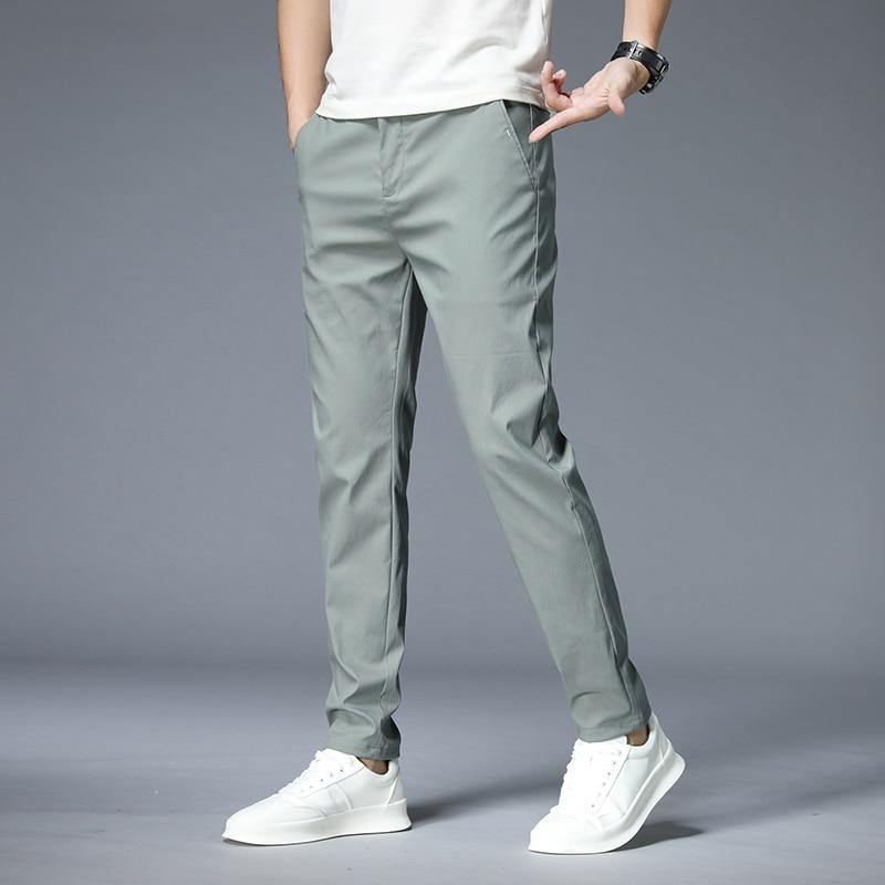 JANTOUR Men's Solid Color Casual Pants - AM APPAREL