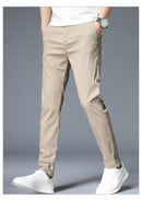 JANTOUR Men's Solid Color Casual Pants - AM APPAREL