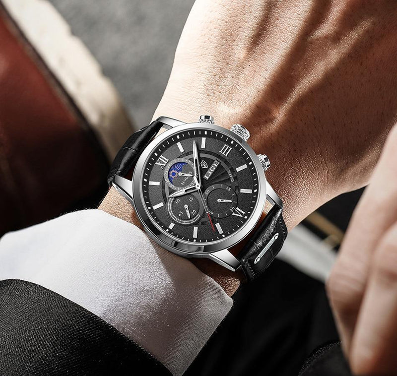 LIGE Men's Luxury Wrist Watch - AM APPAREL