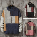 Men's Autumn Color Block Knitted Sweater - AM APPAREL