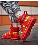 Men's Autumn Faux Leather Casual Sneakers - AM APPAREL