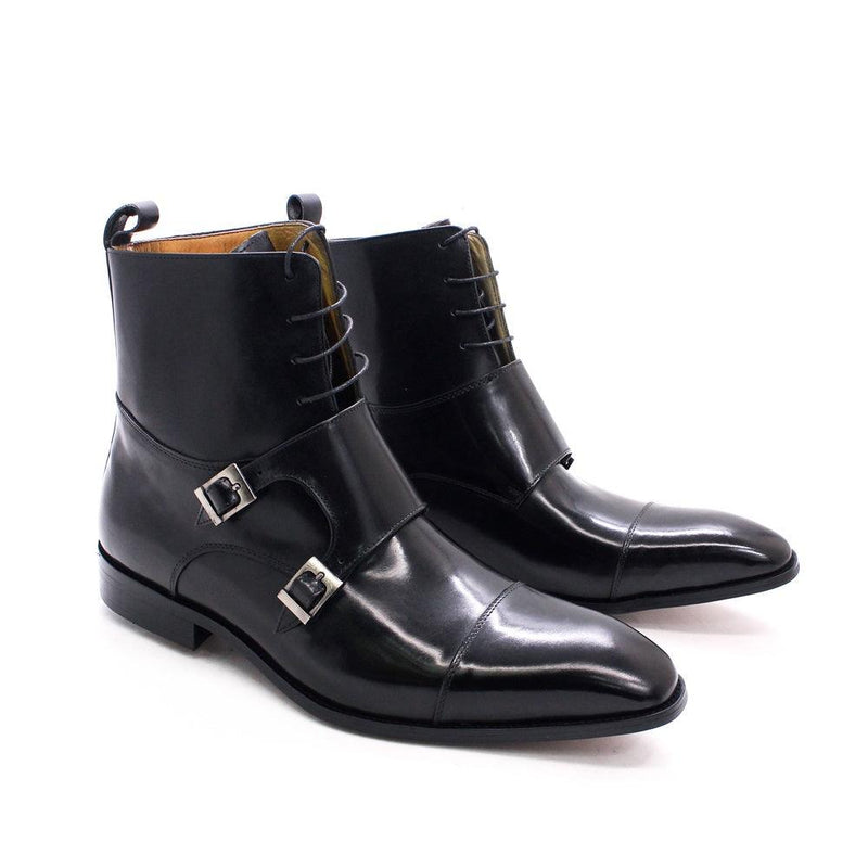 Men's British Genuine Calfskin Leather Cowboy Boots - AM APPAREL