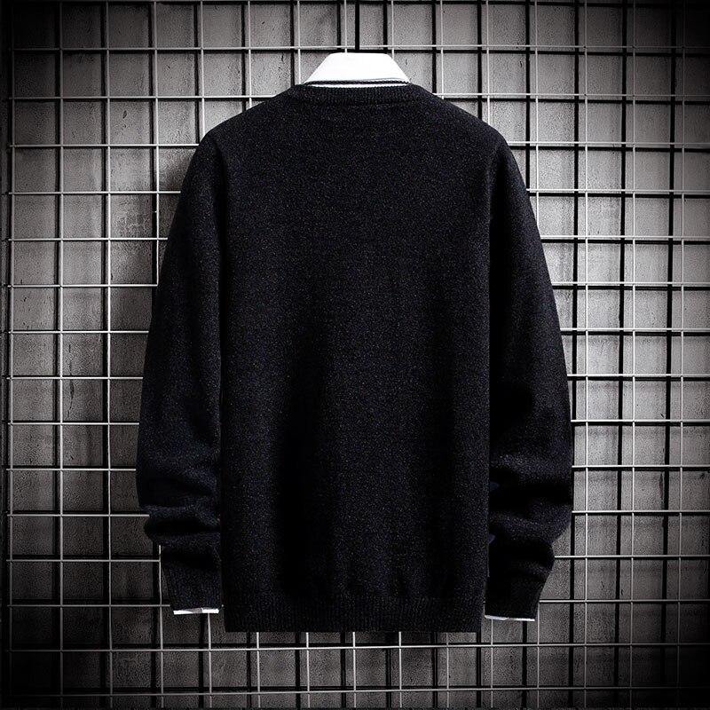 Men's Casual Knitted O-Neck Thick Pullover - AM APPAREL