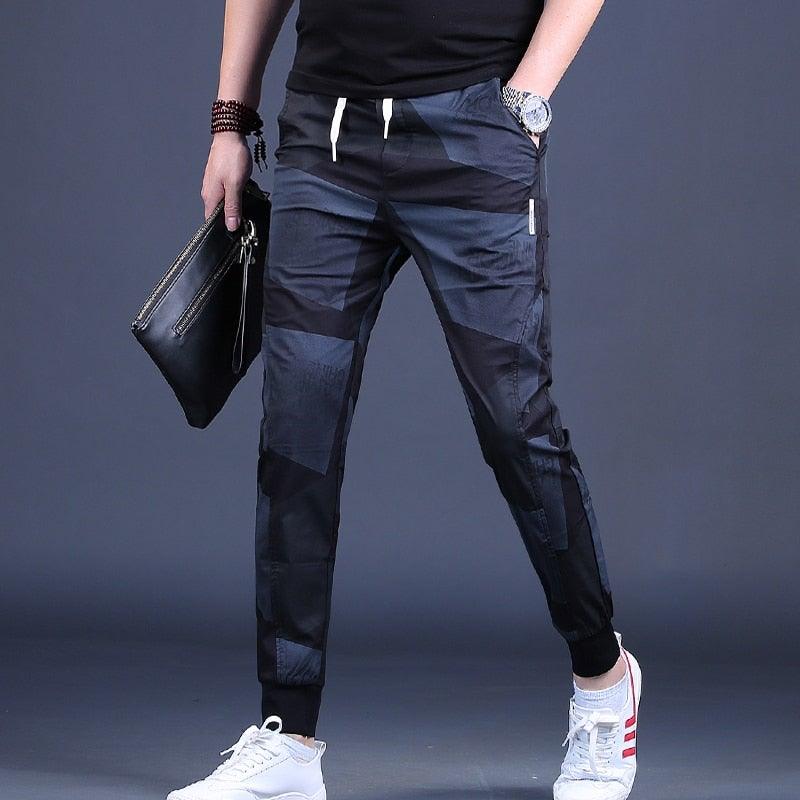 Men's Casual Sports Black Camouflage Joggers - AM APPAREL