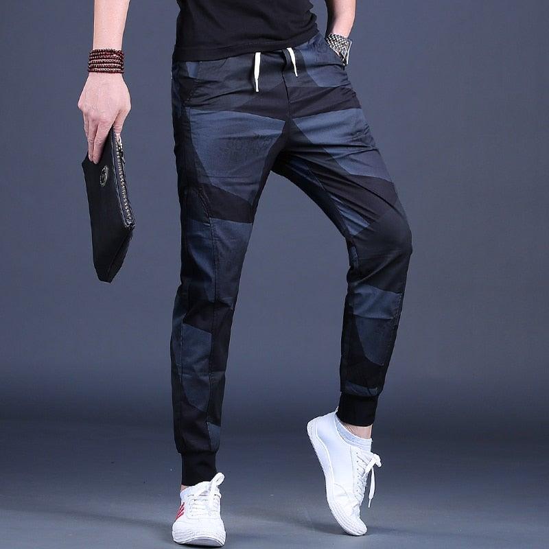 Men's Casual Sports Black Camouflage Joggers - AM APPAREL