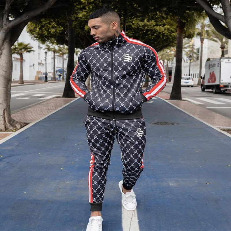 Men's Casual Stand-Up Collar Track Suit - AM APPAREL