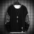 Men's Classic Patchwork Print Polyester Long Sleeve Top - AM APPAREL