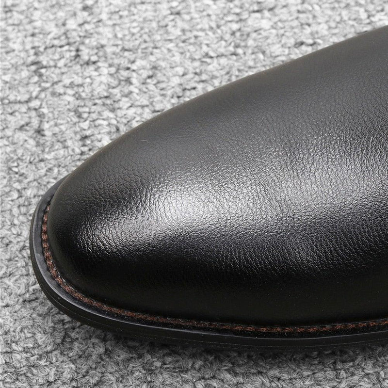 Men's Comfy Faux Leather Winter Boots - AM APPAREL
