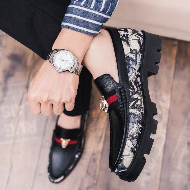 Men's Designer Faux Leather Luxury Loafers - AM APPAREL