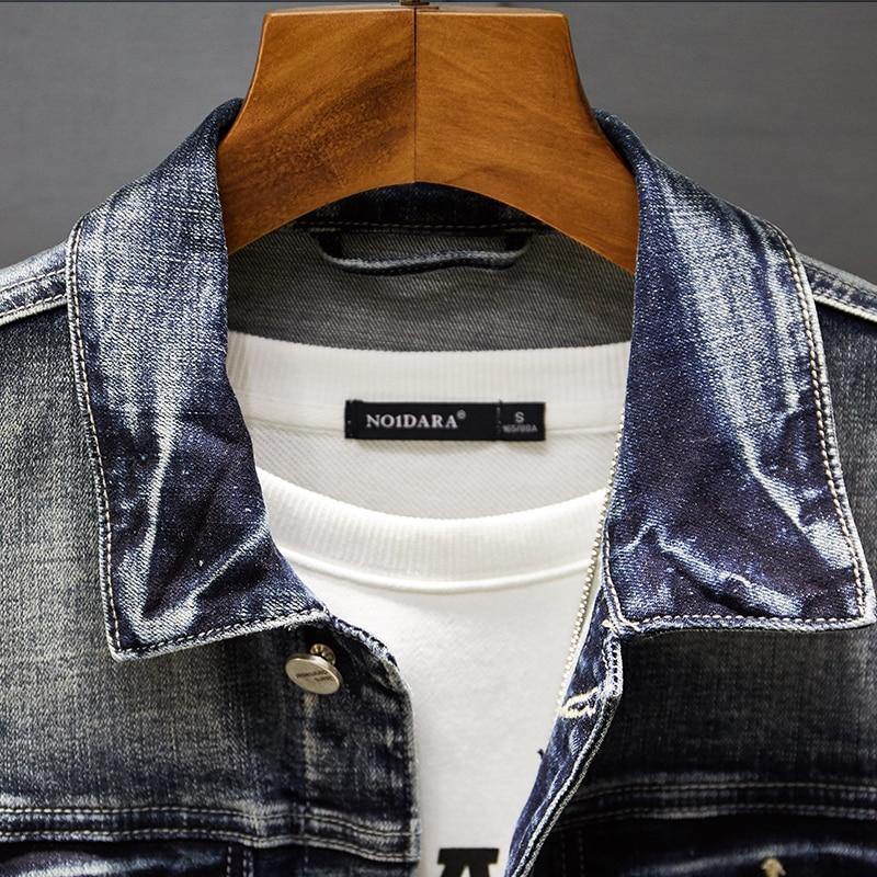 Men's Elasticity Retro Fashion Denim Jacket - AM APPAREL