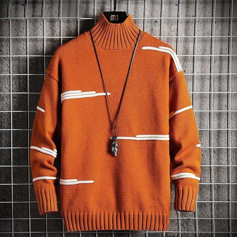 Men's Fall Solid Colored Turtleneck Sweater - AM APPAREL