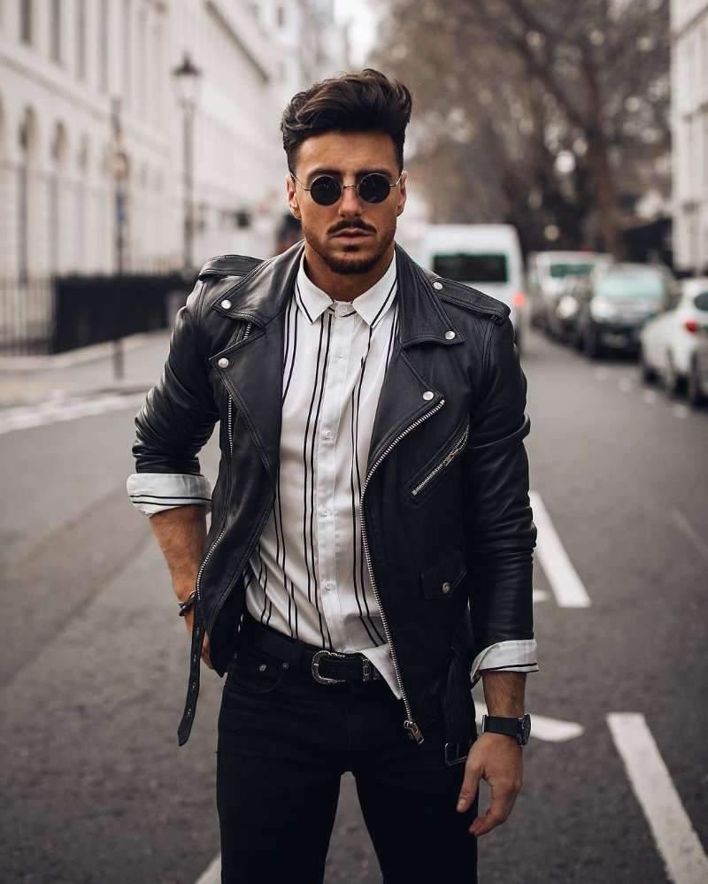 Men's Fashionista Stylish Faux Leather Jacket - AM APPAREL