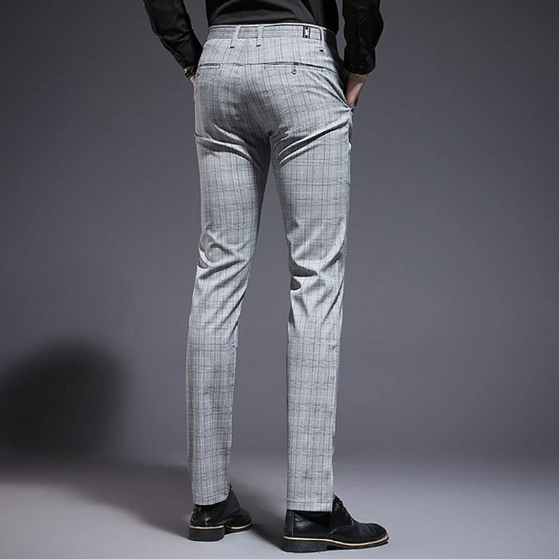 Men's Formal Gingham Polyester Pants - AM APPAREL