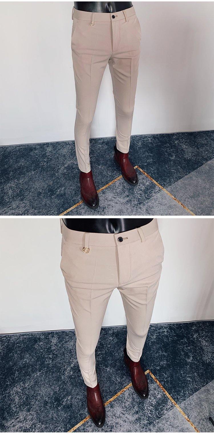 Men's Formal Slim Fit Ankle Length Pants - AM APPAREL
