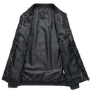 Men's Geometric Printed Zip Polyester Jacket - AM APPAREL