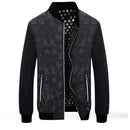 Men's Geometric Round Neck Polyester Jacket - AM APPAREL