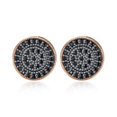 Men's Gold Color Round Stud Earrings - AM APPAREL