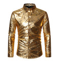 Men's Gold Color Shiny Shirt - AM APPAREL