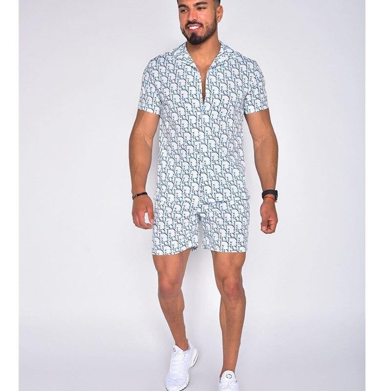 Men's Hawaiian Summer Shirt and Short Set - AM APPAREL