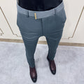 Men's Korean Style Slim Fit Business Ankle Length Pants - AM APPAREL