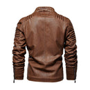Men's Motorcycle Faux Leather Jacket W/ Fleece Interior - AM APPAREL