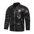Men's Motorcycle Slim Fit PU Leather Jacket - AM APPAREL