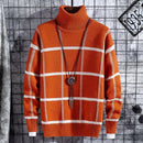 Men's Plaid Tutleneck Sweatshirt - AM APPAREL