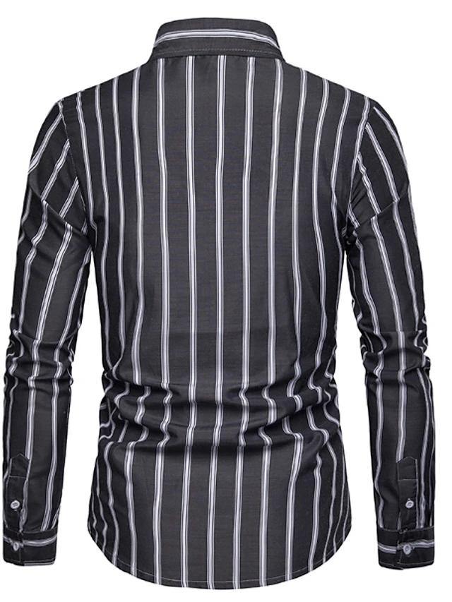 Men's Regular Fit Striped Shirt - AM APPAREL