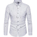Men's Slim Fit Striped Polyester Shirt - AM APPAREL