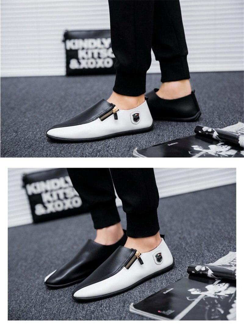 Men's Soft Leather Slip On Loafers - AM APPAREL