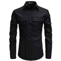 Men's Solid Colored Chest Pocket Casual Shirt - AM APPAREL
