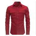 Men's Solid Colored Chest Pocket Casual Shirt - AM APPAREL