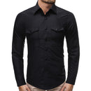 Men's Solid Colored Side Pocket Shirt - AM APPAREL
