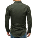 Men's Solid Colored Side Pocket Shirt - AM APPAREL