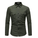 Men's Solid Colored Side Pocket Shirt - AM APPAREL